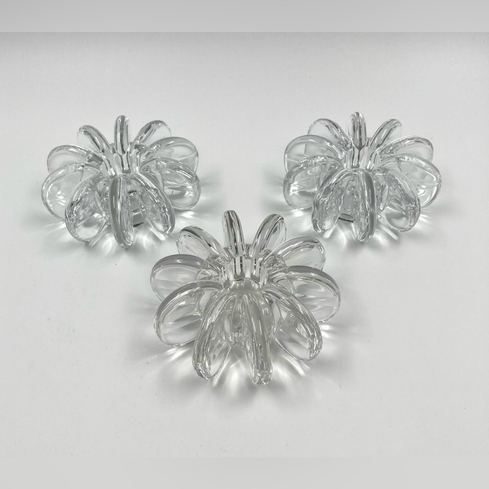 3 Crystal Taper Candle Holders Rosenthal (1) & Shannon Crystal (2) / Designer